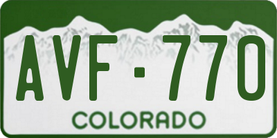 CO license plate AVF770