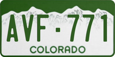 CO license plate AVF771