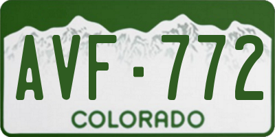 CO license plate AVF772
