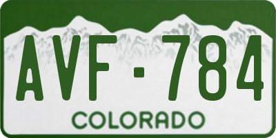 CO license plate AVF784