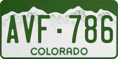 CO license plate AVF786