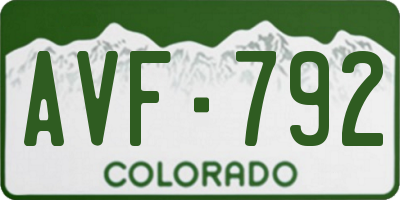 CO license plate AVF792