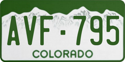 CO license plate AVF795