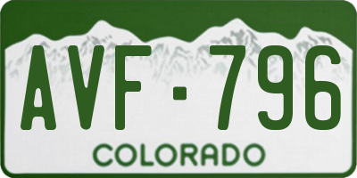 CO license plate AVF796