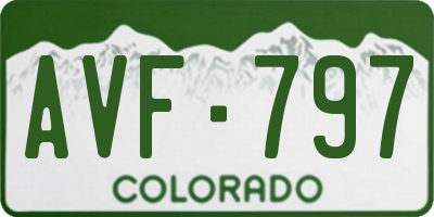 CO license plate AVF797