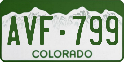 CO license plate AVF799
