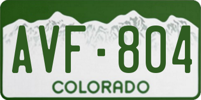 CO license plate AVF804