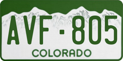 CO license plate AVF805