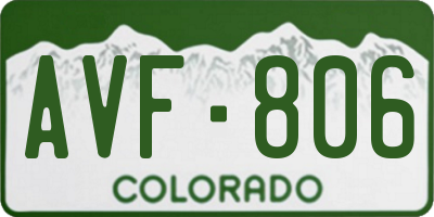 CO license plate AVF806