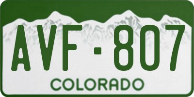 CO license plate AVF807