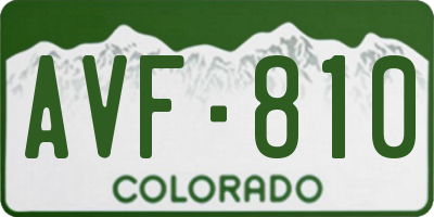 CO license plate AVF810