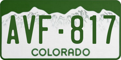 CO license plate AVF817