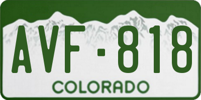 CO license plate AVF818