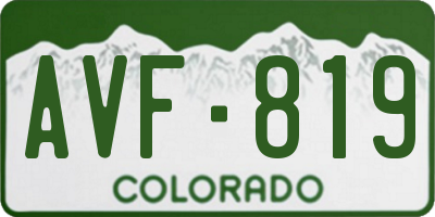 CO license plate AVF819