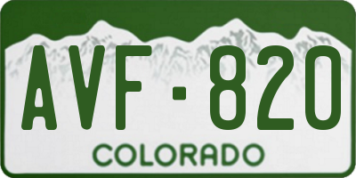 CO license plate AVF820