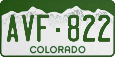 CO license plate AVF822