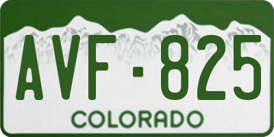 CO license plate AVF825