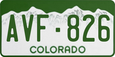 CO license plate AVF826