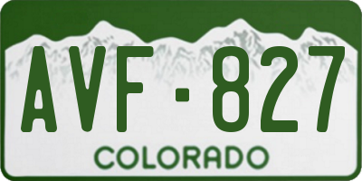 CO license plate AVF827
