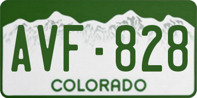CO license plate AVF828