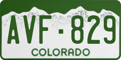 CO license plate AVF829