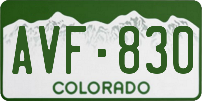 CO license plate AVF830