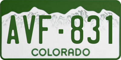CO license plate AVF831