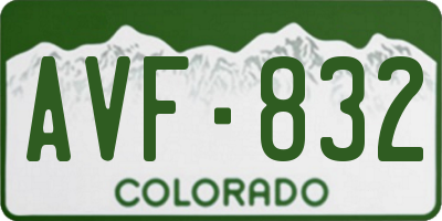 CO license plate AVF832