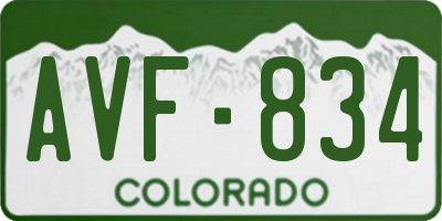 CO license plate AVF834