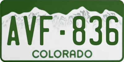 CO license plate AVF836