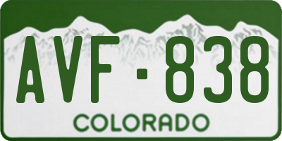 CO license plate AVF838