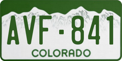 CO license plate AVF841