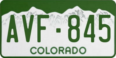 CO license plate AVF845