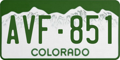 CO license plate AVF851