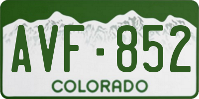 CO license plate AVF852