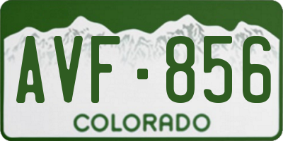 CO license plate AVF856