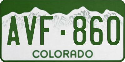 CO license plate AVF860