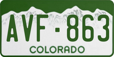 CO license plate AVF863