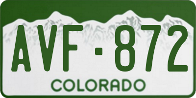 CO license plate AVF872