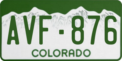 CO license plate AVF876