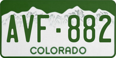 CO license plate AVF882