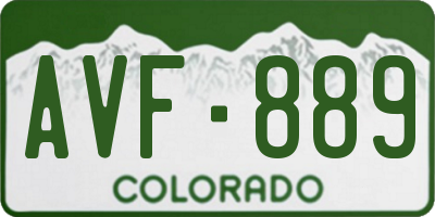 CO license plate AVF889