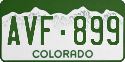 CO license plate AVF899