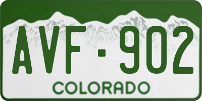 CO license plate AVF902