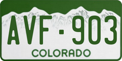 CO license plate AVF903