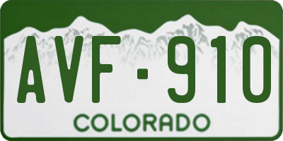 CO license plate AVF910