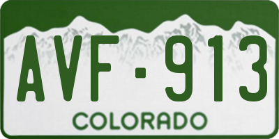 CO license plate AVF913