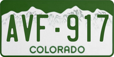 CO license plate AVF917