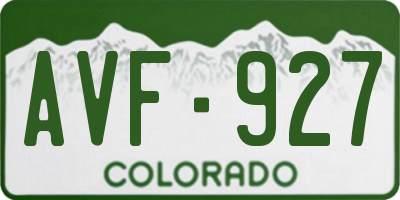 CO license plate AVF927