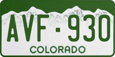 CO license plate AVF930